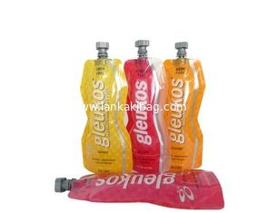 China Custom Printing Stand Up 500Ml Reusable Plastic Spout Bag for Jucie Packing supplier