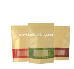 China 100% Security Food Grade Custom Window Design Stand Up Wax Paper Bags White For Food supplier