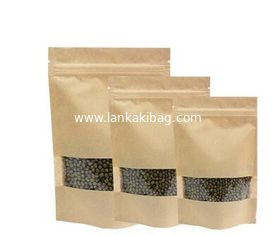 China Brown Customized k Food Packaging Grains Bean Transparent Paper Bag With Window supplier