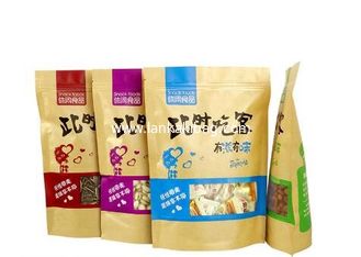 China Manufacturer Top Quality Custom Logo Fda Food Grade Packing Brown Kraft Paper Bag With Zipper supplier