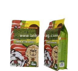 China Custom Printing  Bottom Eight Side Sealed Zipper Pet Food Package And Pet Food Packaging Bag supplier