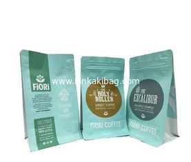 China Custom Logos Square Bottom Gusseted Food Grade Plastic Laminated Coffee Bags For Coffee Packaging supplier