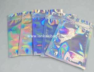 China Three side seal small size holographic mylar k packing bag for powder products supplier