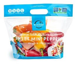 China 8 Colors Printing Plastic opp reusable zip lock frozen lettuce fresh vegetable packaging bag with holes supplier