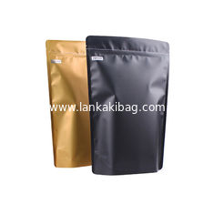 China Eco-frendly resealable 8oz 16oz 32oz aluminum foil flat bottom coffee bean packaging plastic Zipper bag with Valve supplier