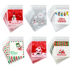 China PE SELF ADHESIVE CLEAR CHRISTMAS CELLOPHANE TREAT BAGS FOR PACKAGING CANDY OR COOKIE supplier