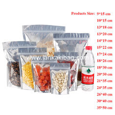 China Resealable Clear Transparent Aluminum Foil Bag Self Seal pet/pe Plastic Zipper k Packing Food Bag supplier