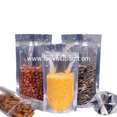 China Recycled One side clear aluminum foil printing pouch zip lock packaging bags supplier