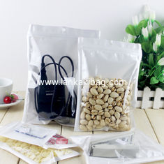 China White Transparent  Zipper Bag Plastic Packaging Pearl Film Bags with Hang Hole for USB packing supplier