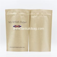 China Custom Printing Stand up recycled pp laminated kraft paper bags with Zipper for tea packing supplier