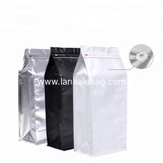 China Custom Printed Flat Bottom Gusset Packing Resealable Zipper Packaging Coffee Bean Kraft Paper Bag With Valve supplier