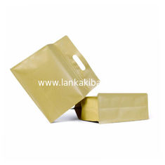 China Stand Up 25x11x29.5cm Matte Kraft Paper Zipper Bag With Handle and Flat Bottom supplier