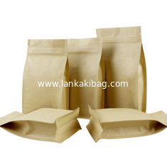 China Wholesale China supplier customized Logo printed square bottom aluminum foil reclosable k kraft paper bag supplier