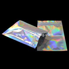 China Hot stamp print holographic mylar bag smell proof Poly Bags for Cosmetics Packing supplier