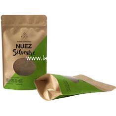 China Top quality stand up kraft paper bag with clear window and zipper nuts packaging supplier