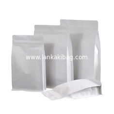 China White kraft paper  Flat Bottom zipper bag food grade packaging bag supplier