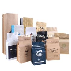 China Flat bottom Kraft paper zipper Plastic Doypack for food packing supplier