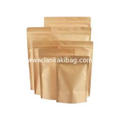 China Degradable kraft paper food packaging vertical zipper brown white paper bag supplier