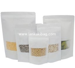 China 10*15 12*20 white kraft paper cashew nuts packaging doypack zipper bag supplier