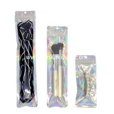 China One Side Clear One Side Holographic Cosmetic Tools Brush Packaging Mylar Ziplock Bag supplier