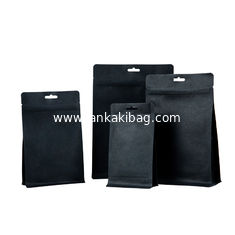 China Stand up matte black bag ziplock valve kraft paper coffee tea bags supplier
