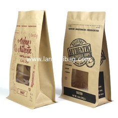 China factory price kraft paper potato chips packaging  pouch tortilla chips snacks zipper flat bottom bag supplier