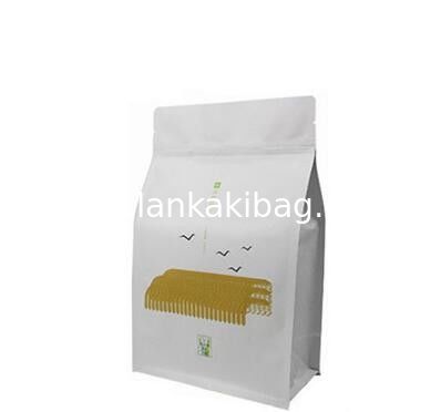 Customized Printing Food Grade Kraft Paper Stand Up Pouch Tea Packaging Bags With Side Gusset