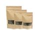 Custom print stand up top zipper sealing brown kraft paper cereals bags with Clear Window supplier