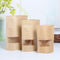 Standing Up Food Grade Brown Kraft Paper Zipper Poly Bags with Clear Window supplier