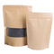 Food Grade Zipper white brown kraft paper bags with clear window and zipper supplier