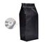 1KG flat bottom black aluminum foil zip-lock bags stand up pouches for air valve coffee supplier