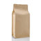 Eco friendly specialty kraft paper flat bottom one way valve ziplock box pouch coffee bag for 250g 500g 1kg supplier