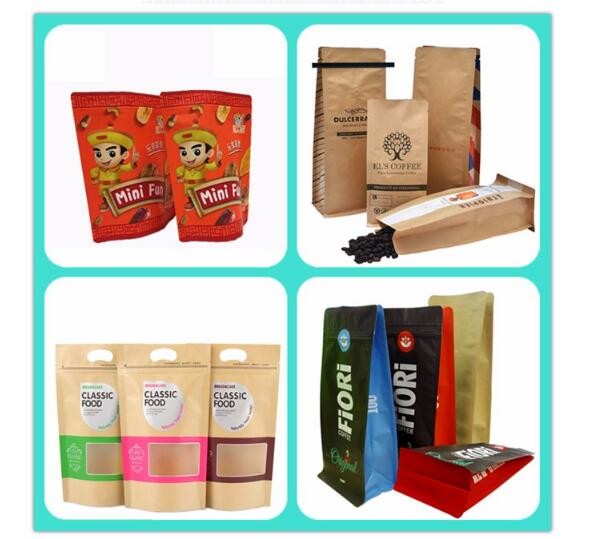 2000g Zipper Stand Up Plastic Food Packaging Bags for Coffee Packing