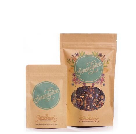 Resealable Zipper Stand Up Packaging Custom Design Logo Printing Brown Kraft Paper Spice Bags