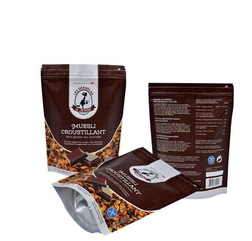 Food Packaging Custom Printed Stand Up Pouch Reusable Snack Bags With Zipper