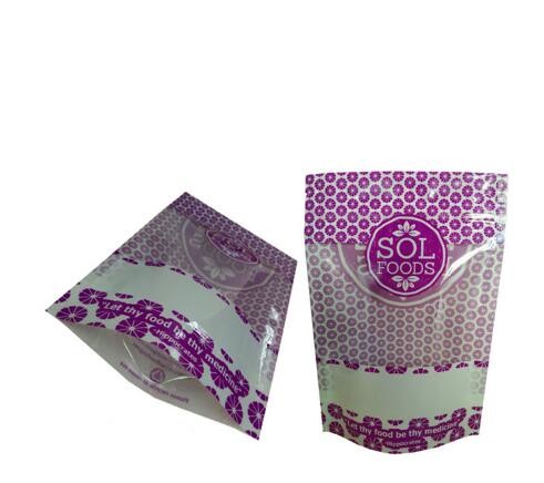 Food Packaging Custom Printed Stand Up Pouch Reusable Snack Bags With Zipper