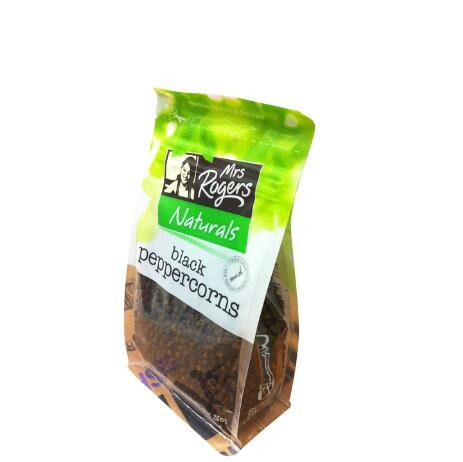 Low Cost Square Bottom Custom Printing And Capacity Clear Food Grade Bags For Black Peppercorns