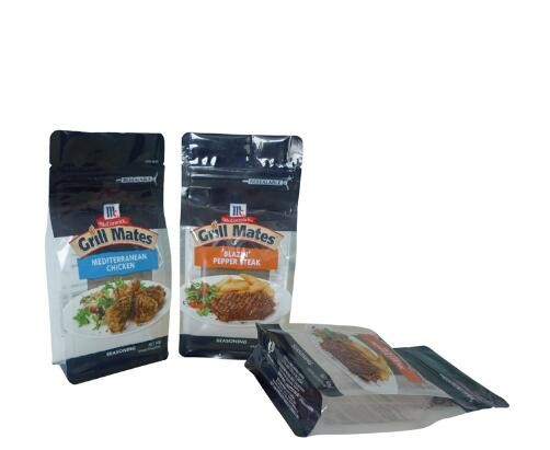 Low Cost Square Bottom Custom Printing And Capacity Clear Food Grade Bags For Black Peppercorns