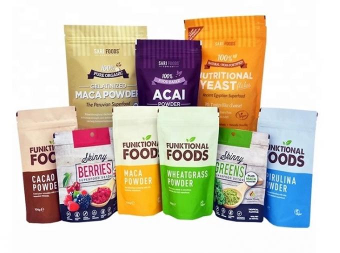 Aluminum foil clear plastic food packaging pouch bag with zipper