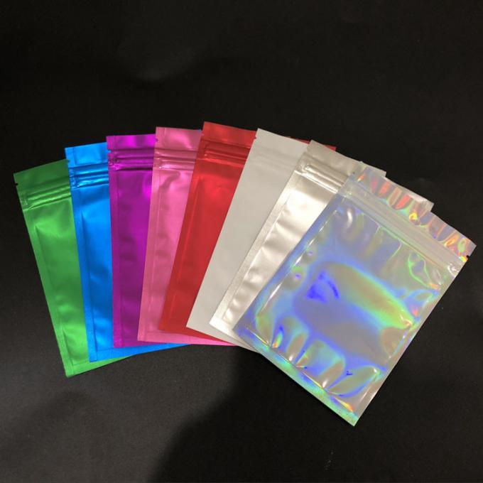 Clear colorful Aluminum Foil Mylar Foil Ziplock Bags translucent