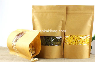 China Clear Doypack Candy Kraft Paper Zipper Bags with Window supplier