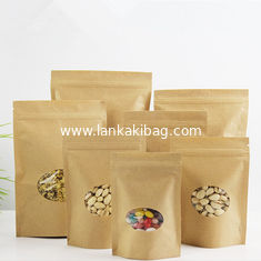 China Clear Doypack Candy Kraft Paper Zipper Bags with Window supplier