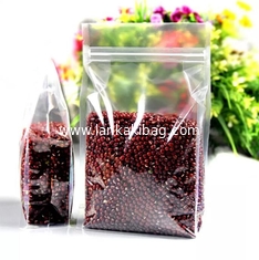 China Custom flat bottom OPP clear plastic stand up pouch with zipper vacuum transparent zip lock bag supplier