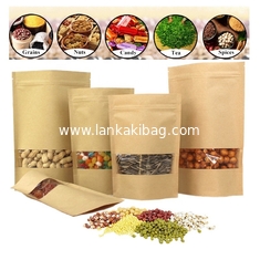 China Stand up kraft paper bag printing bag with ziplock for Candy supplier
