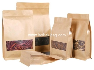 China Biodegradable Ziplock Kraft Paper Bag suppliler with window for food supplier