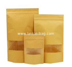 China Custom Printed Ziplock Paper Kraft Bag sacks supplier with clear window supplier