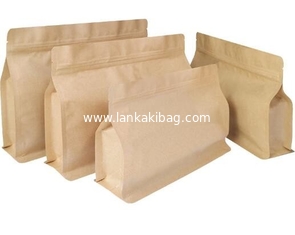 China Stand up Clear Paper Kraft Zipper Bag with Flat bottom gusset supplier