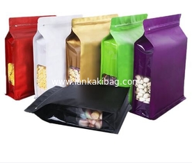 China Custom Printing 250g 500g 1kg Zip Lock Aluminum Foil Flat Bottom Bags with Window supplier