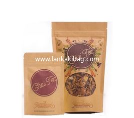 China Top Quality Custom Logo Fda Food Grade Packing Brown Kraft Paper Bag With Zipper supplier