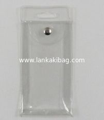 China Clear Waterproof  PVC plastic Cosmetic Brush Packaging Bags with Hanger and Button supplier